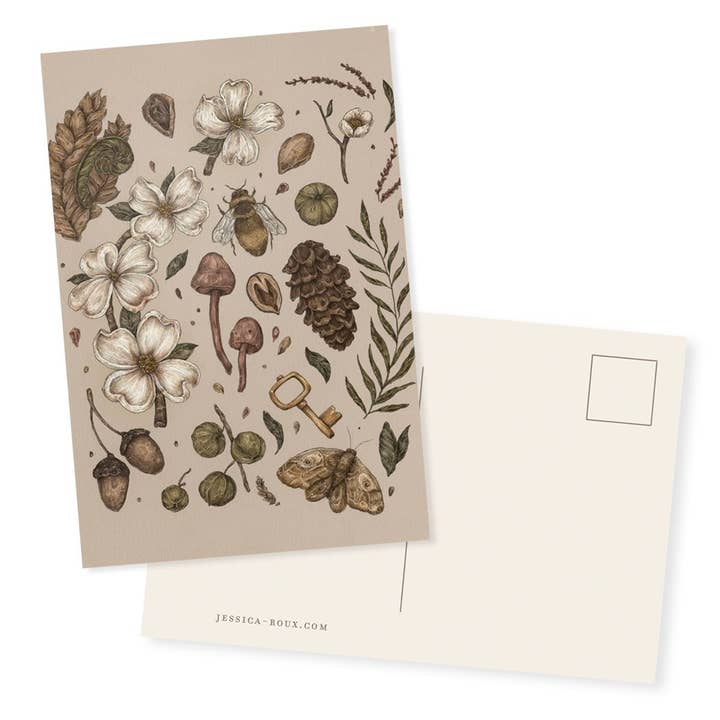 4” x 6” Nature Walks Light Postcard for wholesale by Jessica Roux Illustration
