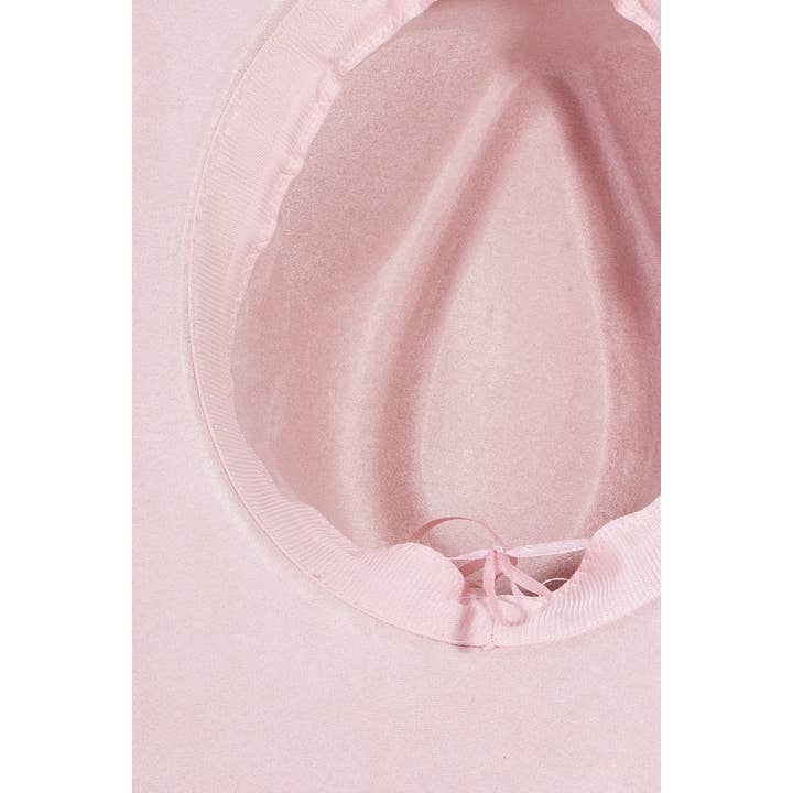 Collections by Fame Accessories - Wholesale Fedora - Women's - Ribbon Bow Pearl Chain Western Cowboy Hat5