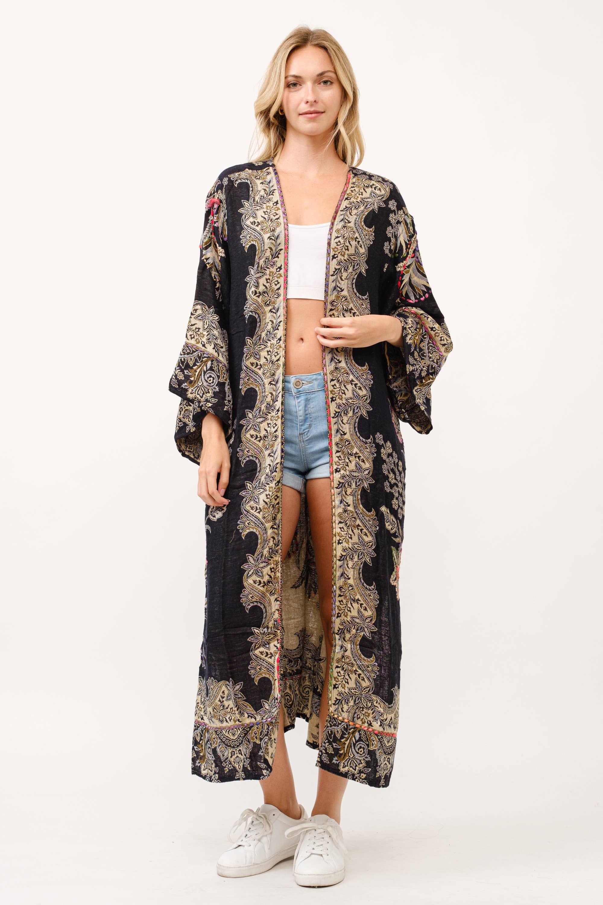 Raj Trading & Imports (USA) Inc. - Wholesale Kimono - Women's - Effie Thick Stitch Duster1