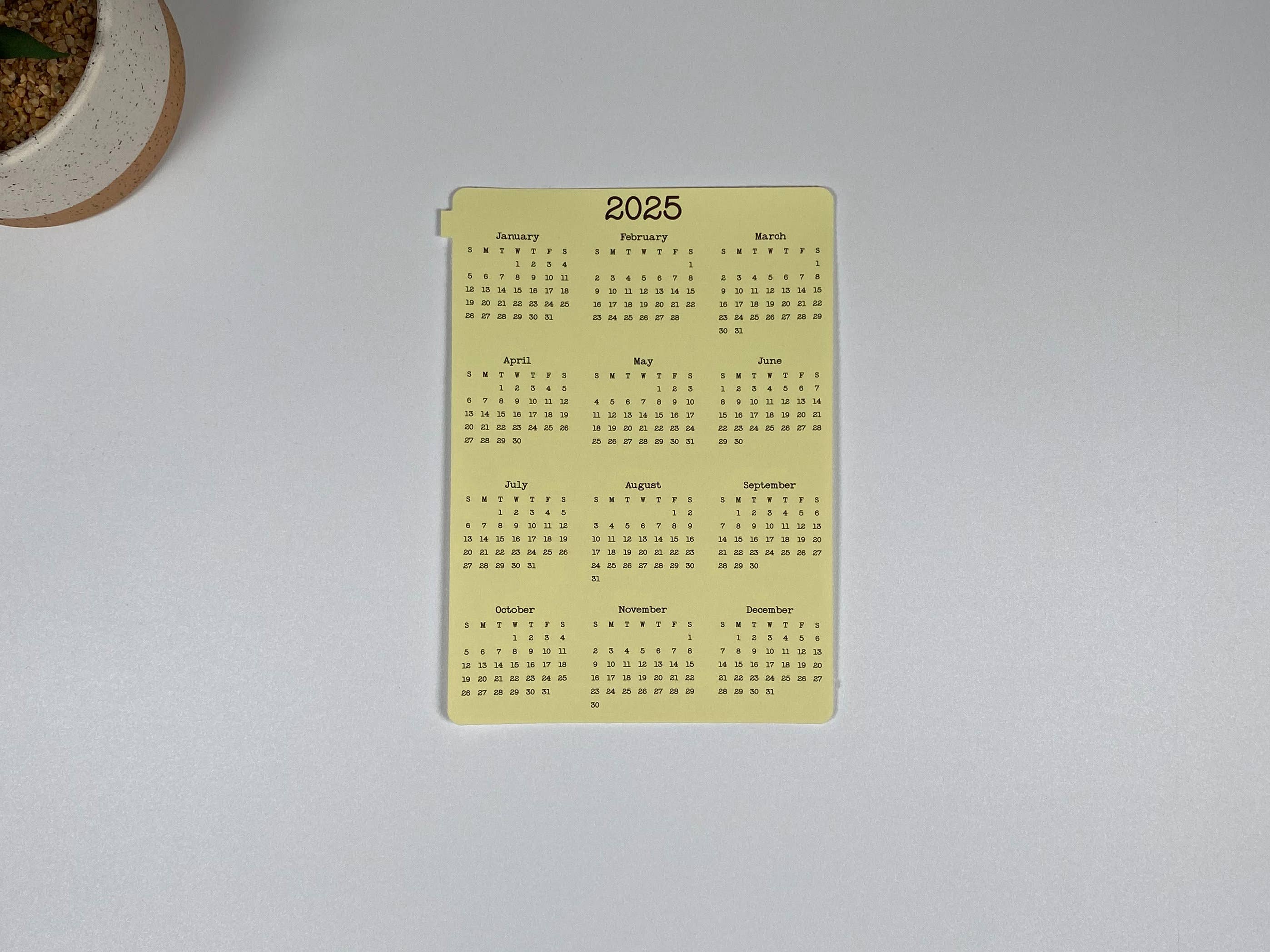 Fig Tree Works - Wholesale Sticker - Year At A Glance Calendar Sticker1