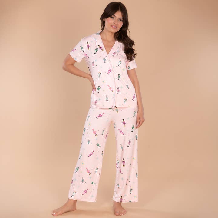 Amanda Blu - Wholesale Sleepwear Bottom - Women's - Nutcracker Parade Pajama Pants | Pink Christmas PJ Bottoms1