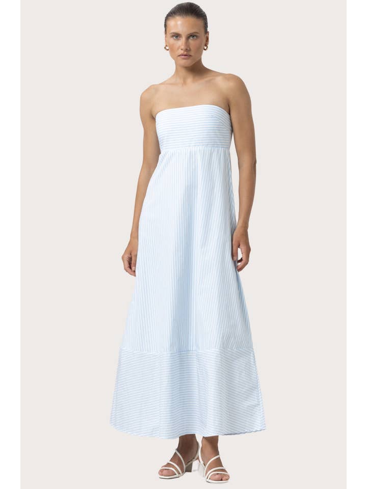 Lusana - Wholesale Dress - Women's - Timothy Poplin Dress Tailor Stripe