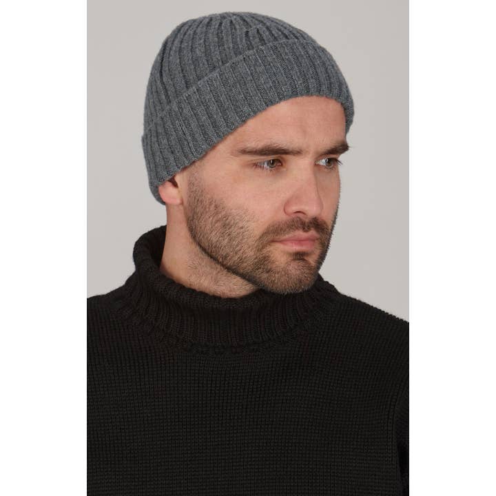 Paul James Knitwear - Wholesale Beanie - Men's - Heavyweight Merino Cashmere Ribbed Beanie12