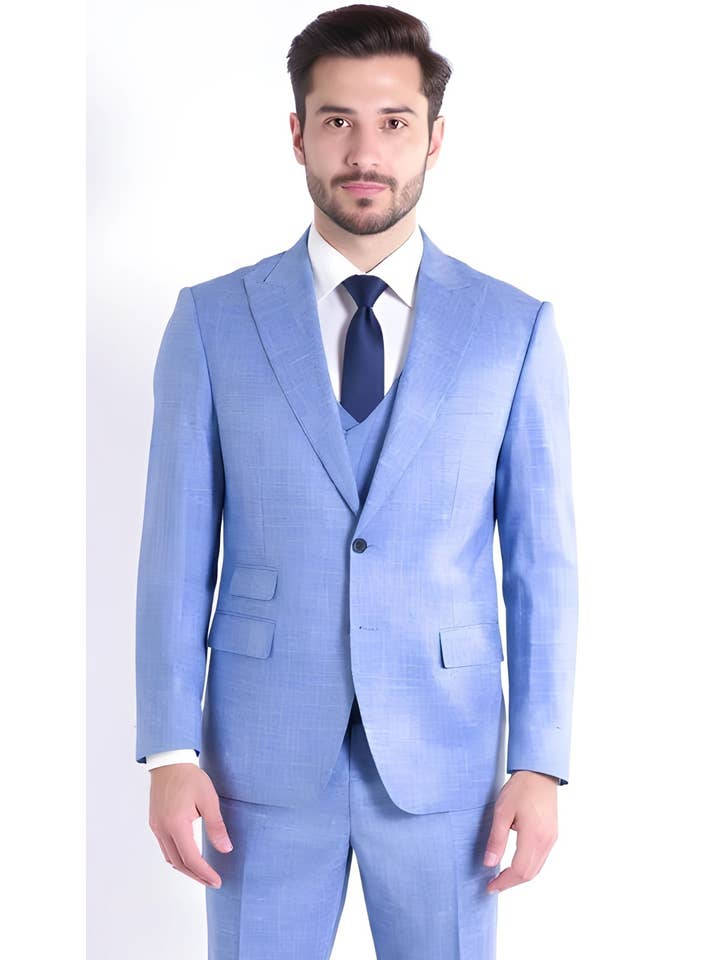 Ferrecci - Wholesale Suit Set - Men's - Rockford Hunter Green Peak Lapel Double Breasted Suit - Slim44