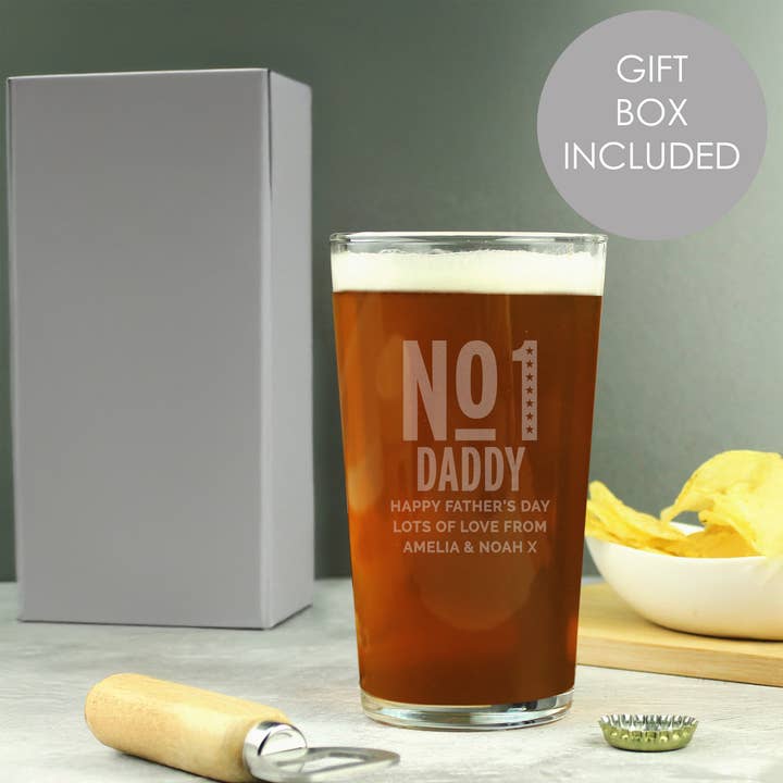 Simply Canvas Art – wholesale Beer glass/mug – Personalised No. 1 Pint Glass