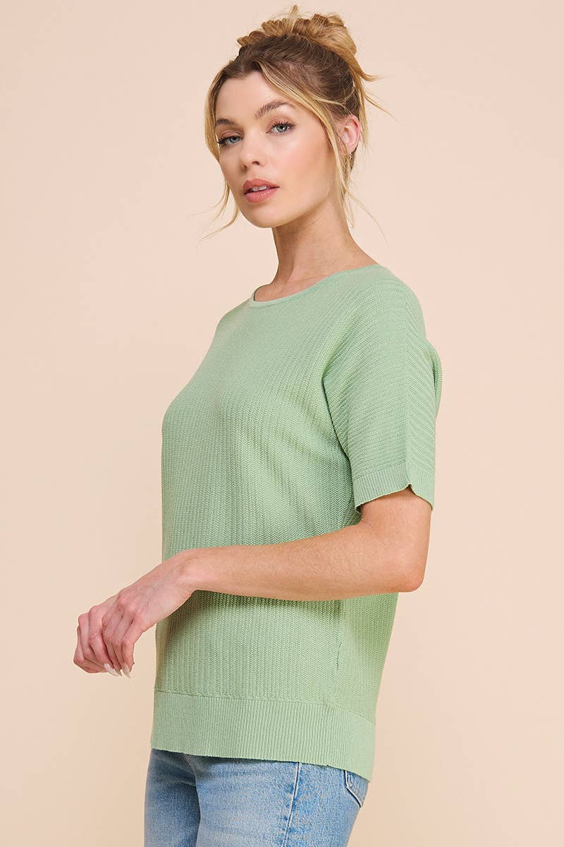 Allie Rose - Vente Haut en maille – femme - Haut en tricot doux à texture mini-chevron10