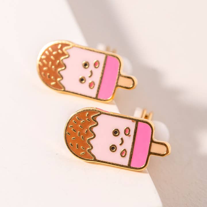 Kids Ice Cream Clip On Earrings Earrings - Kids Gold Hypoall for wholesale by Verita Lane