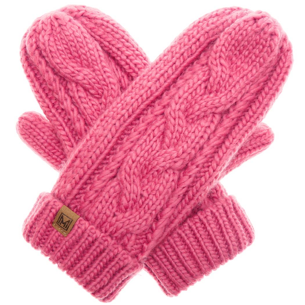 Fashion City - Wholesale Mittens - Women's - Winter Gloves Cable Knit Mittens with Fleece Lined13