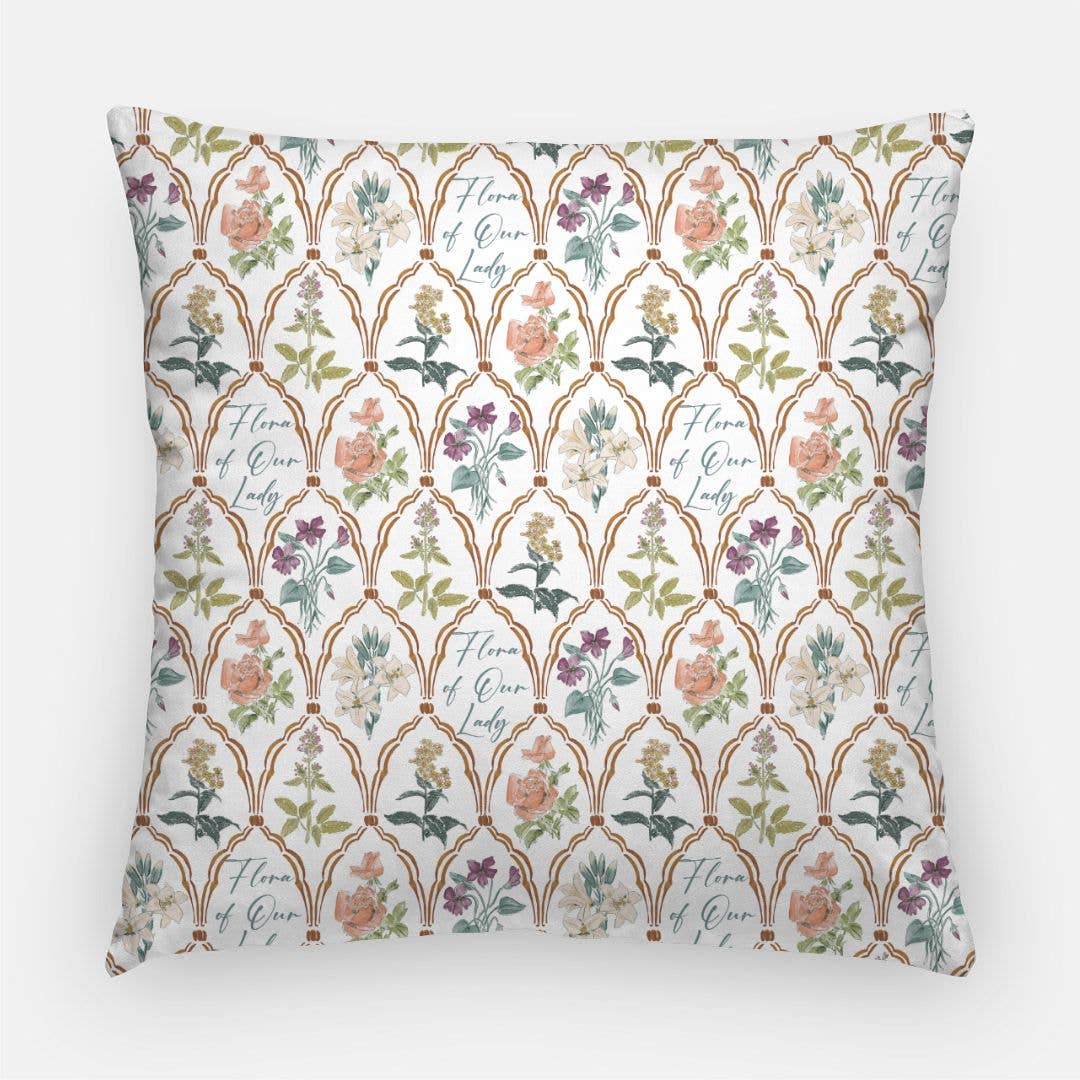 Marigold Catholic Goods, Co. - Wholesale Throw/Decorative Pillow - Flora of Our Lady Pillow2