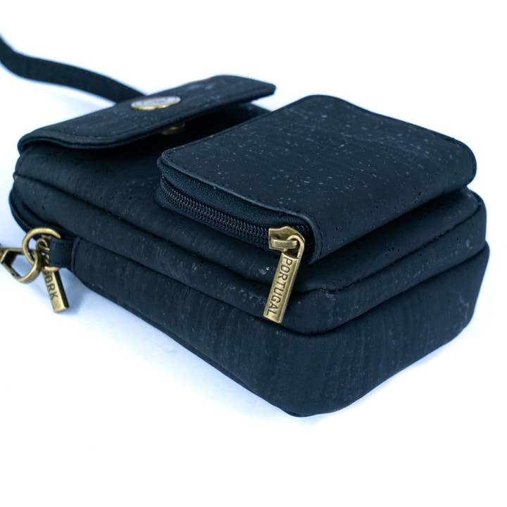 Meninas Bonitas Cork - Wholesale Crossbody Bag - Women's - Cork Crossbody Phone Bag – Lightweight Vegan Sling Purse with Multi-Pockets BAG-23646