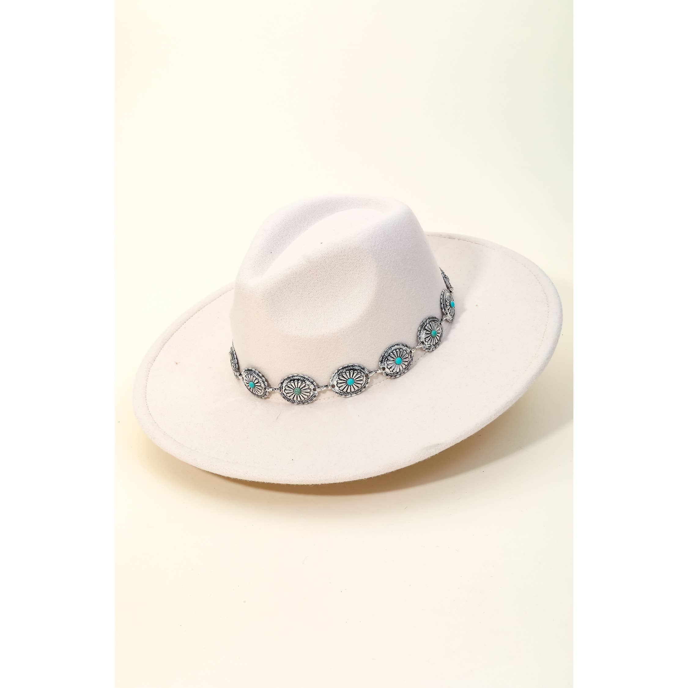Anarchy Street - Wholesale Fedora - Women's - Western Concho Chain Fedora Hat