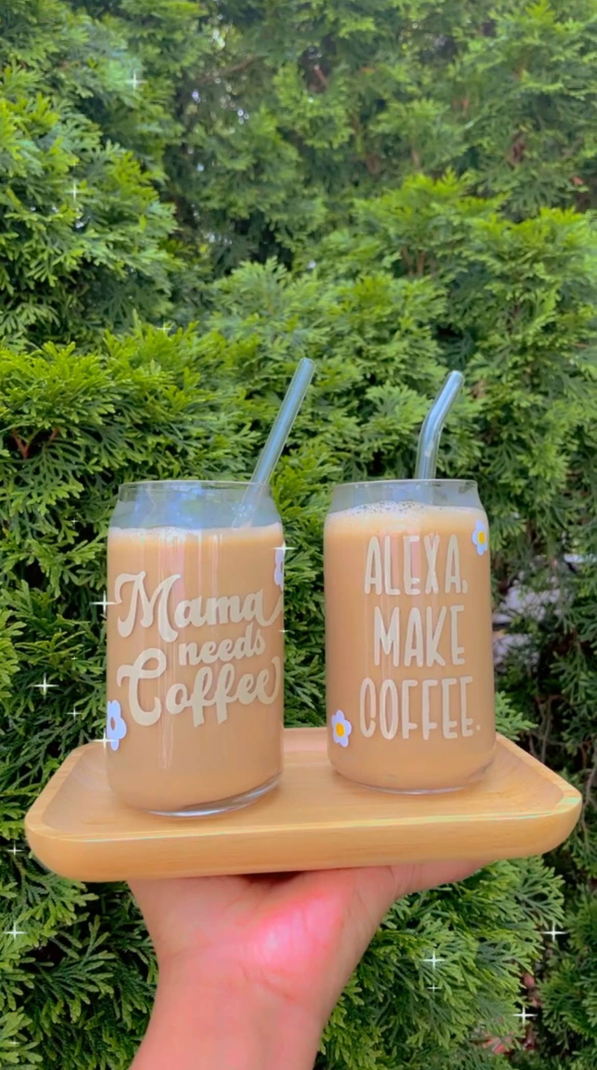 Pink pretty designs – wholesale Drinking glass/cup – Mama needs coffee can glass5