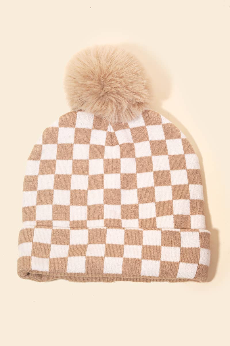 Anarchy Street - Wholesale Beanie - Women's - Checkered Pom Beanie4