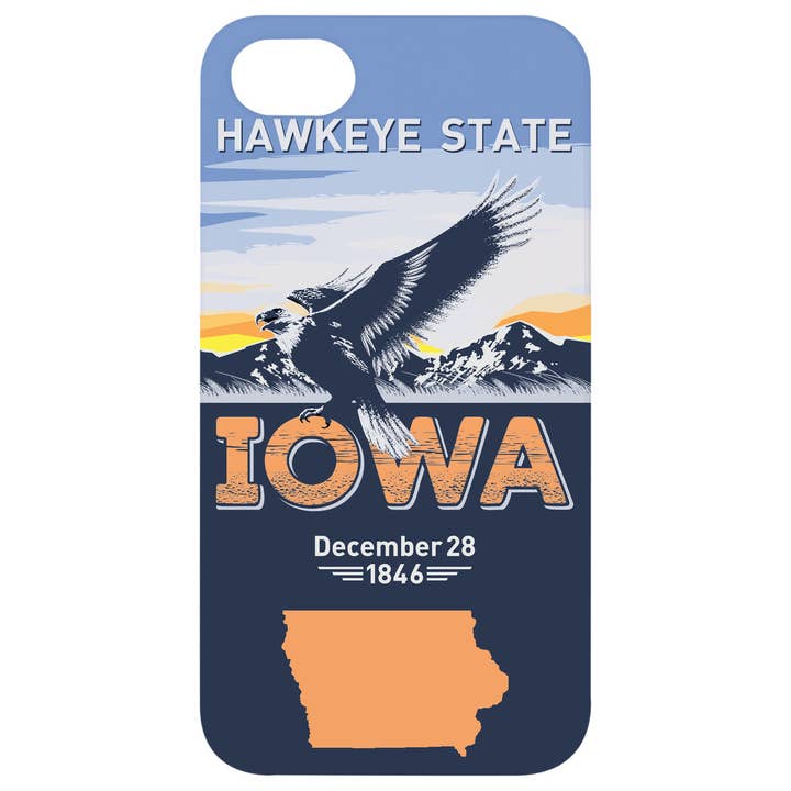 Madeira rosa revestida de branco - impressão em cores UV do estado de Iowa por atacado de OTTO CASE