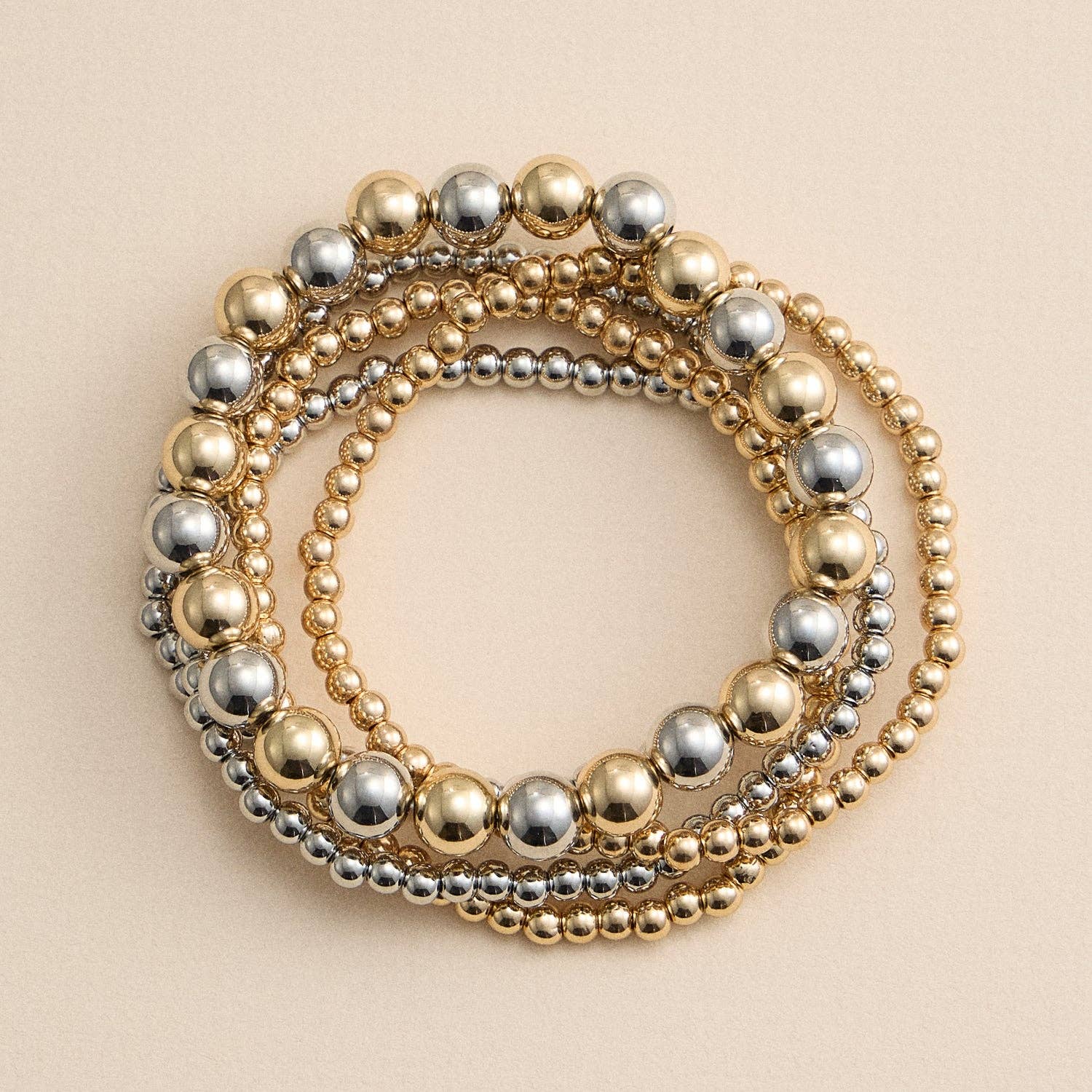 Frem - Vente Parures de bijoux - Ensemble de Bracelets Élastiques Perlés Revêtus de Cuivre – Empilables & Élégants2