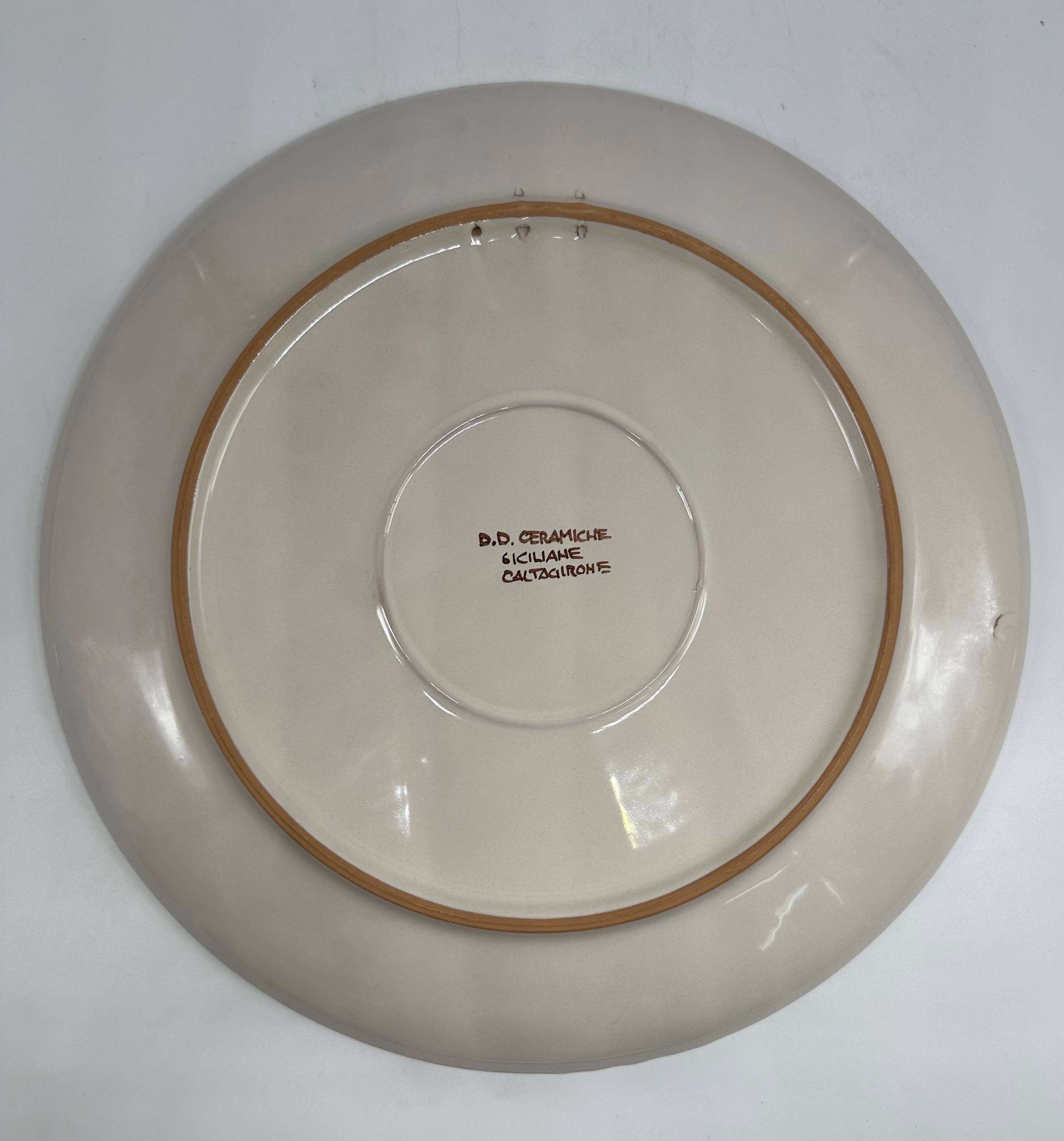 DD Ceramiche Siciliane - Wholesale Serving Plate - Serving plate diameter 37cm food use Ceramica Caltagirone - Lemons4