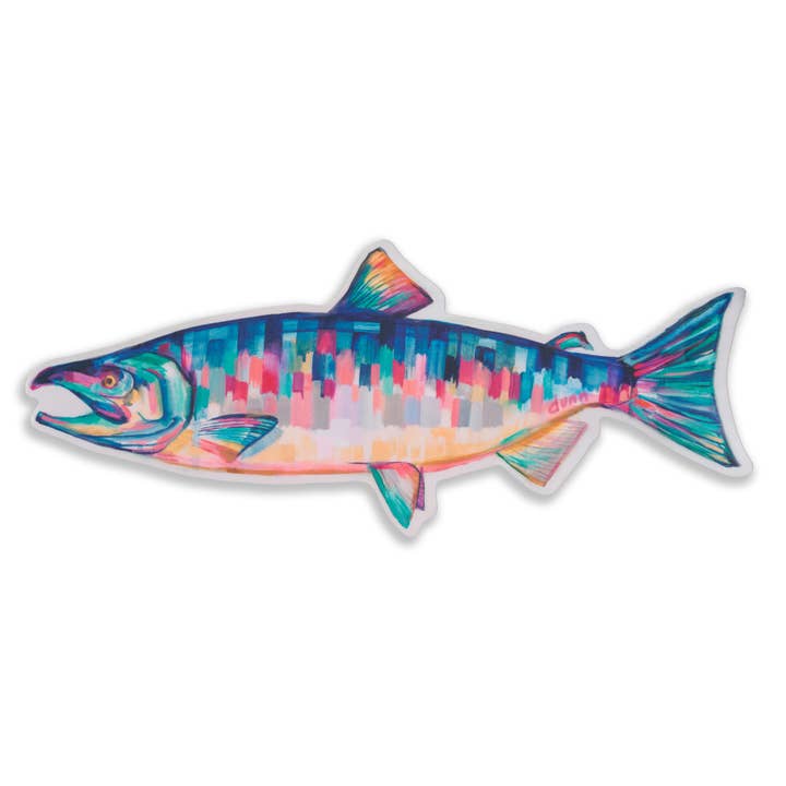 Autocolante de vinil azul de salmão sockeye por atacado de SheilaDunnArt