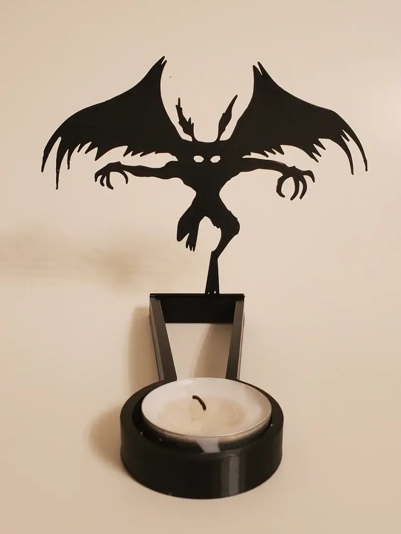 KeaLite - Wholesale Decorative Tabletop Object - KeaLite Mothman Shadow Caster and KeaLite Stand2