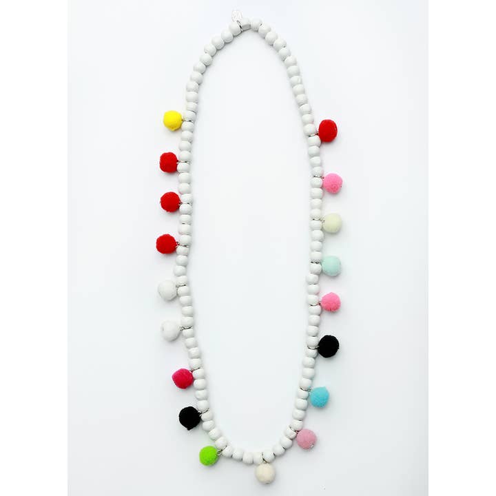 Sparkle Sisters by Couture Clips - Wholesale Kids Necklace - Kids - Wooden Pom Necklace