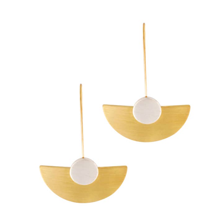 Vanity IN:STORE 2 Tone Intergalatic Hook Earring Gold Plating for engroshandel hos Dansk Copenhagen