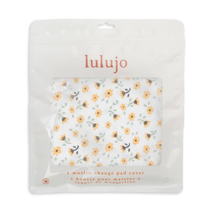 Cotton Muslin Change Pad Cover – Vintage Floral (32" x 16") for wholesale by Lulujo Baby