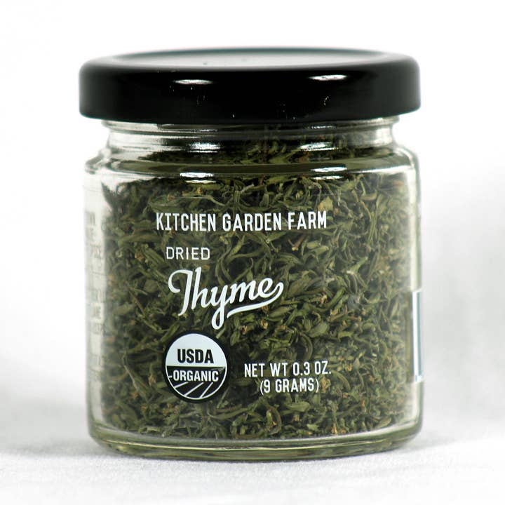 Organic Dried Herbs, Thyme (1 jar) for wholesale by Kitchen Garden Farm