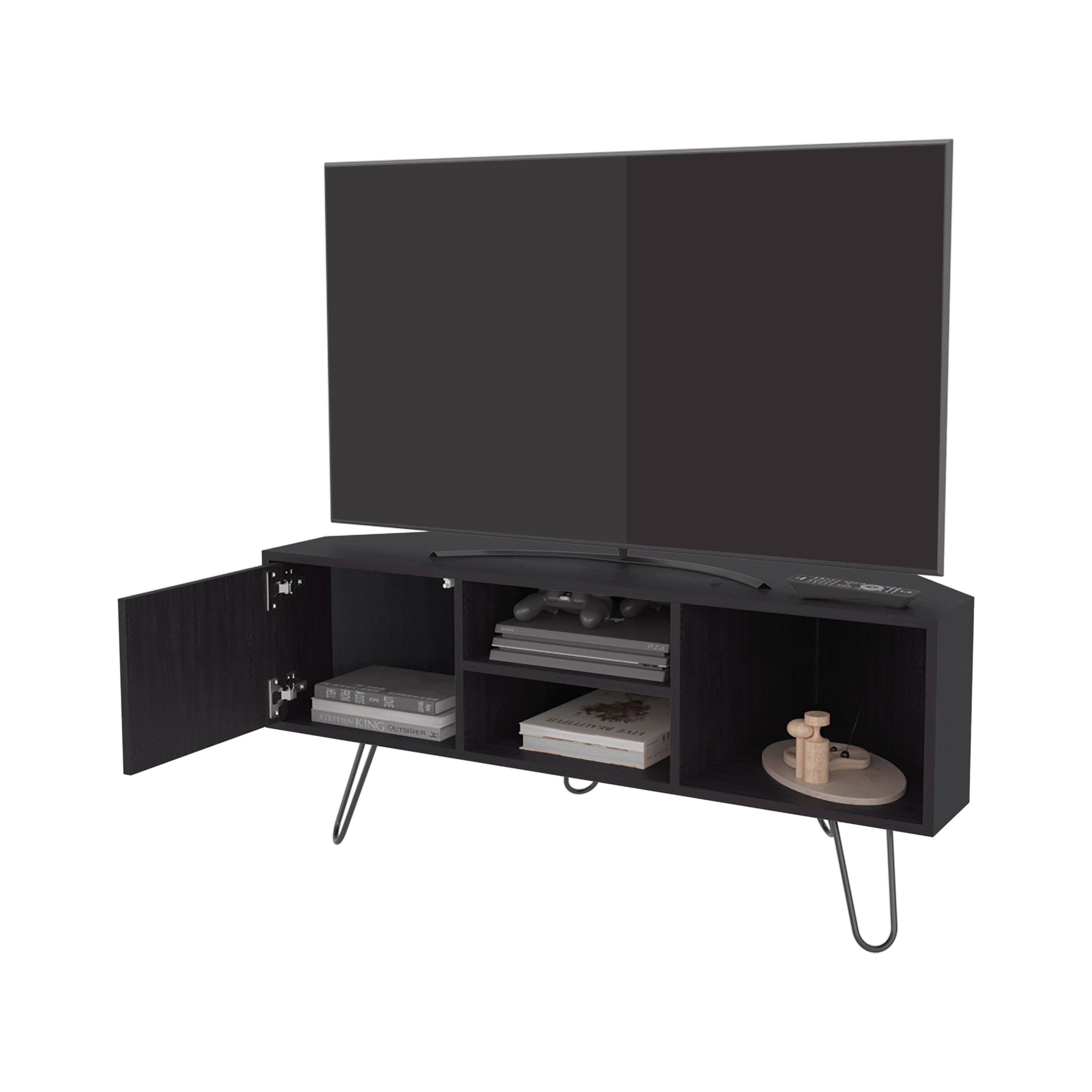 Black Corner Tv Stand Lancaster, Two Cabinets for wholesale on Faire2