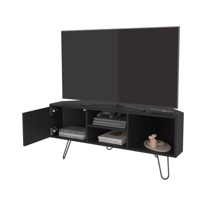 Black Corner Tv Stand Lancaster, Two Cabinets for wholesale on Faire2