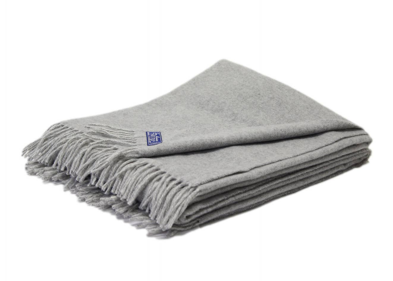 Pearl grey pure wool blanket MELANGE for wholesale on Faire3