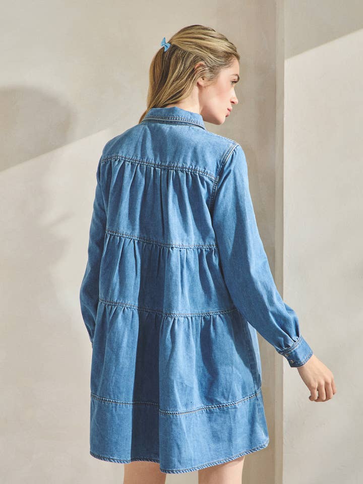 DENIM DRESS SHIRT S3498 for wholesale on Faire