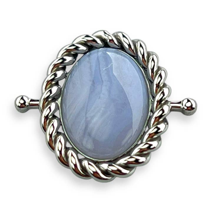 Blue Lace Agate Rope Bezel Oval Element - CK Collection for wholesale by CONQUERing