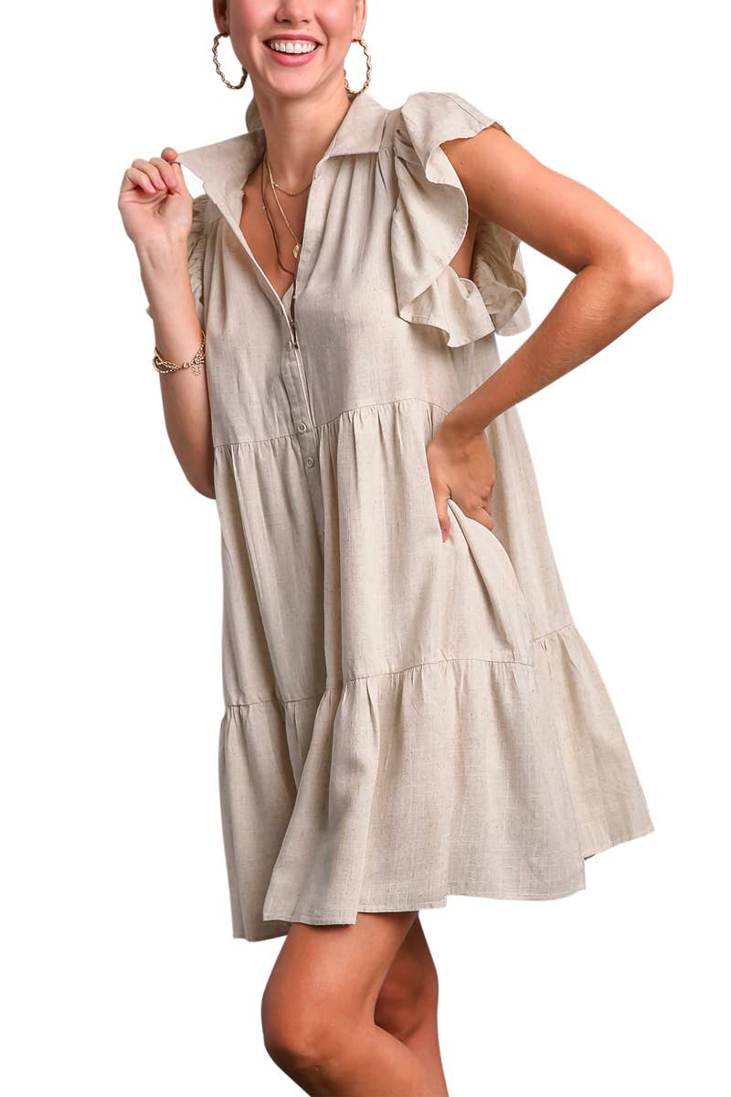Linen Dress Striped Linen Dress Organic Linen Dress Linen Short Sleeve Dress  Linen Women Dress Handmade by OFFON - Etsy