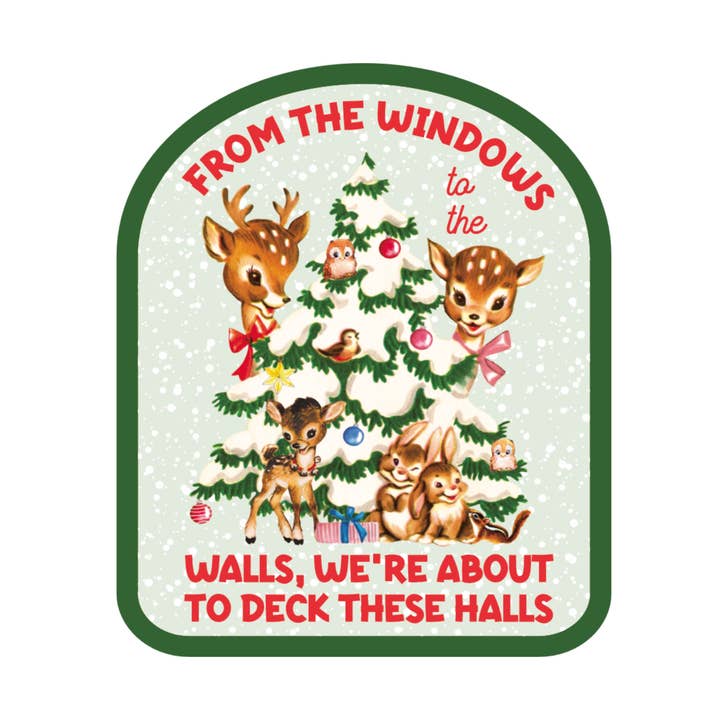 Holiday Christmas Funny Animal High Quality Vinyl Sticker for wholesale by Juju and Moxie