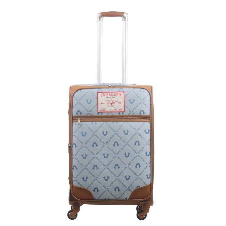 True Religion - Vente Valises - True Religion Valise Extensible à Coque Souple 27", Spinner, DENIM1