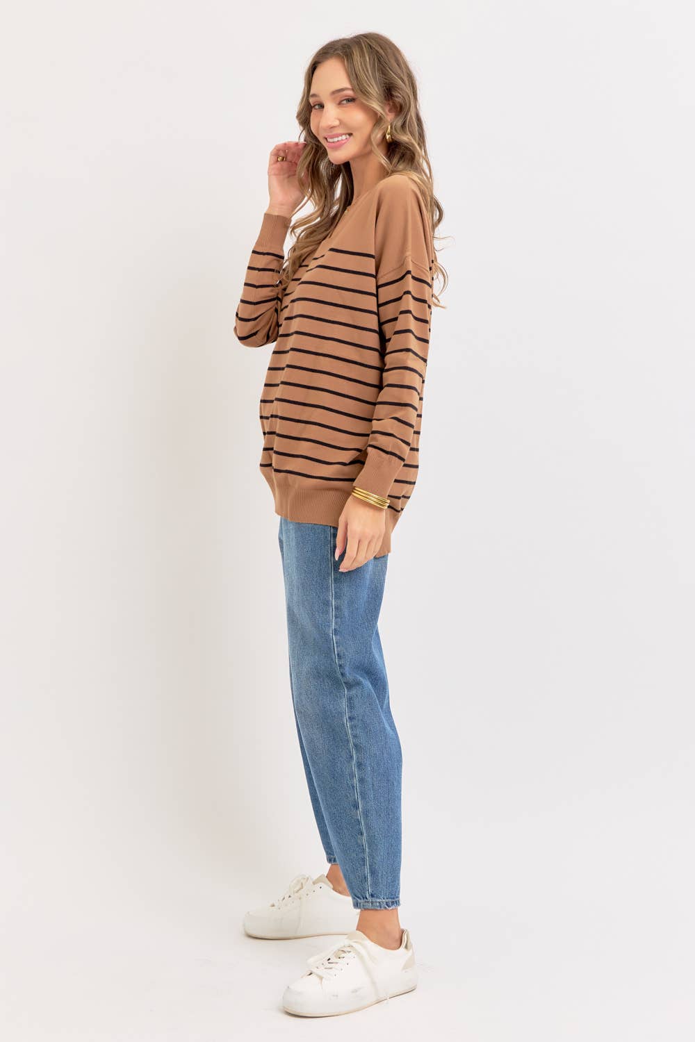 Sweet Lovely by Jen - Vente Pull en maille – femme - PULL À RAYURES SURDIMENSIONNÉ CONFORTABLE47