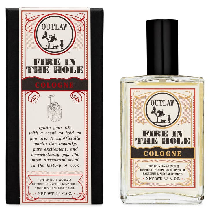 Fire in the Hole Spray Cologne: Campfire & Gunpowder for wholesale by Outlaw