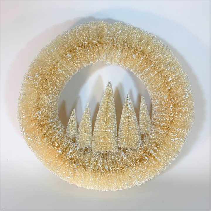 46 cm flaskeformet krans med træer (naturlig) for engroshandel hos Dekorasyon Gifts Decor