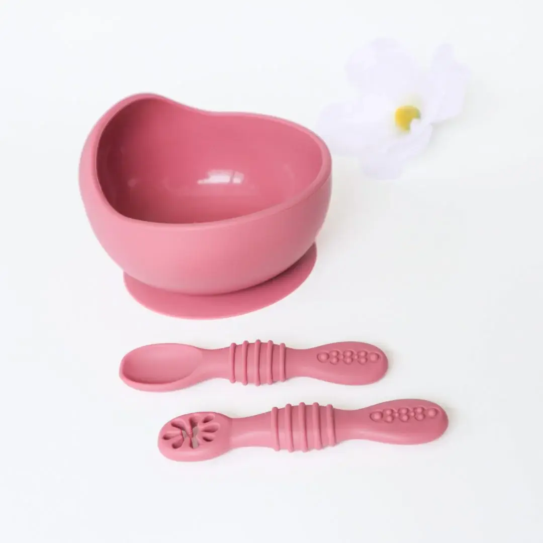 Infant Training Spoons for Self Feeding - Dusty Rose for wholesale on Faire3