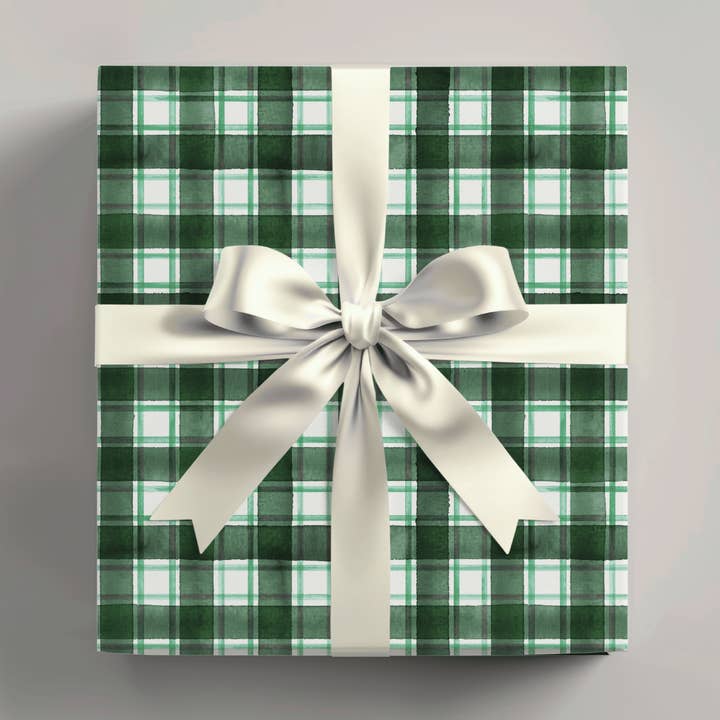Papel de Embrulho Xadrez Verde por atacado de Wrapping Papered