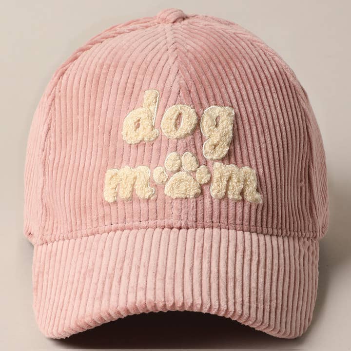 Fashion City - Wholesale Baseball Cap - Unisex - Dog Mom Chenille Patch Corduroy Baseball Cap17
