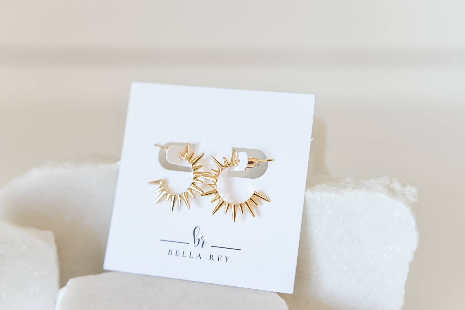 Bella Rey jewelry - Wholesale Stud/Post Earrings - Mikel 18k gold stud earrings-non tarnish-hypoallergenic