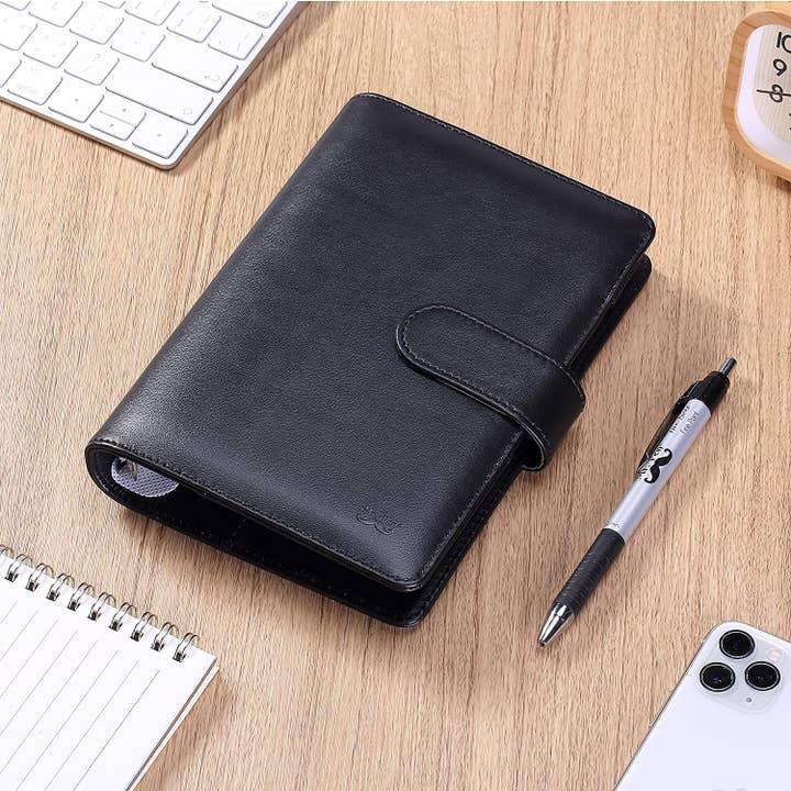 Mr. Pen - Wholesale Planner - Planner Binders,A6, Black, Leather Notebook Cover, Composition Notebook Cover Refillable, Wallet Binder, Planner Binder 6 Ring, Leather Ring Binder, Refillable Notebook Binder15