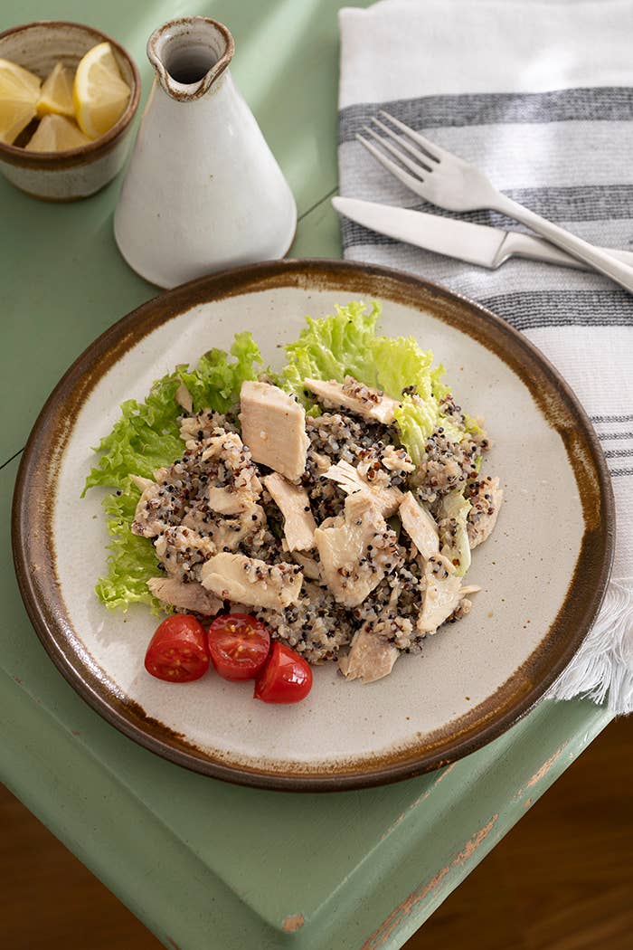 Cole's Seafood - Wholesale Shelf Stable Prepared Meal - Smoked Rainbow Trout Fillet w. Quinoa Open & Eat Meal2