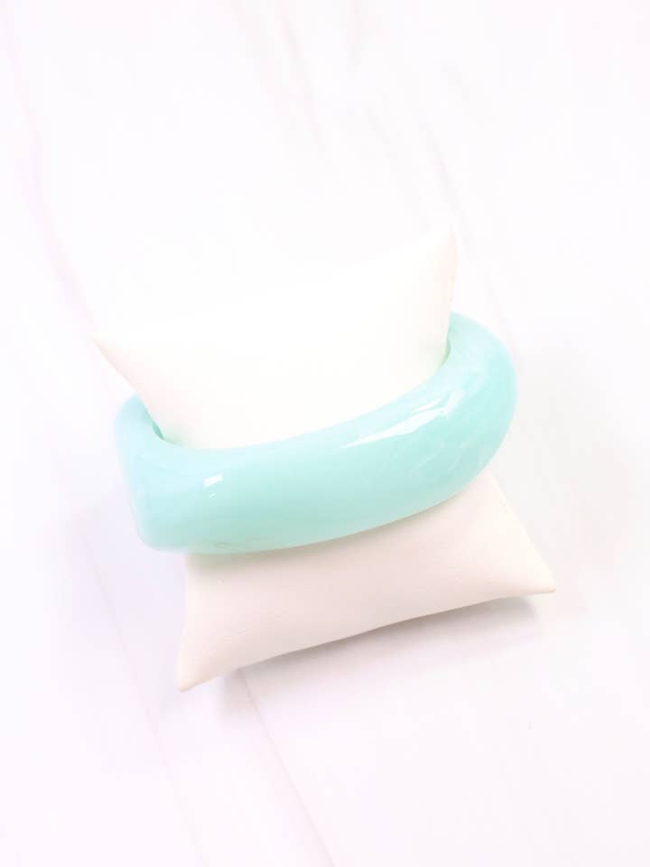 Chelsea Geometric Bangle Bracelet Aqua for wholesale by Caroline Hill