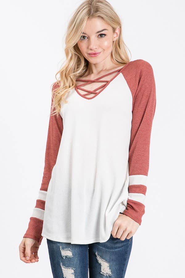 lovely melody - Venta al por mayor Camisa - Mujer - T8094 MANGA LARGA CON DETALLE DE RAYAS Y CUELLO0