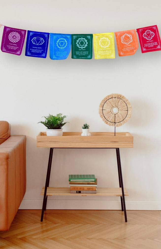 Ganesh Himal Trading - Vendita all'ingrosso Bandiere - Bandiera di Preghiera con Chakra Colorati