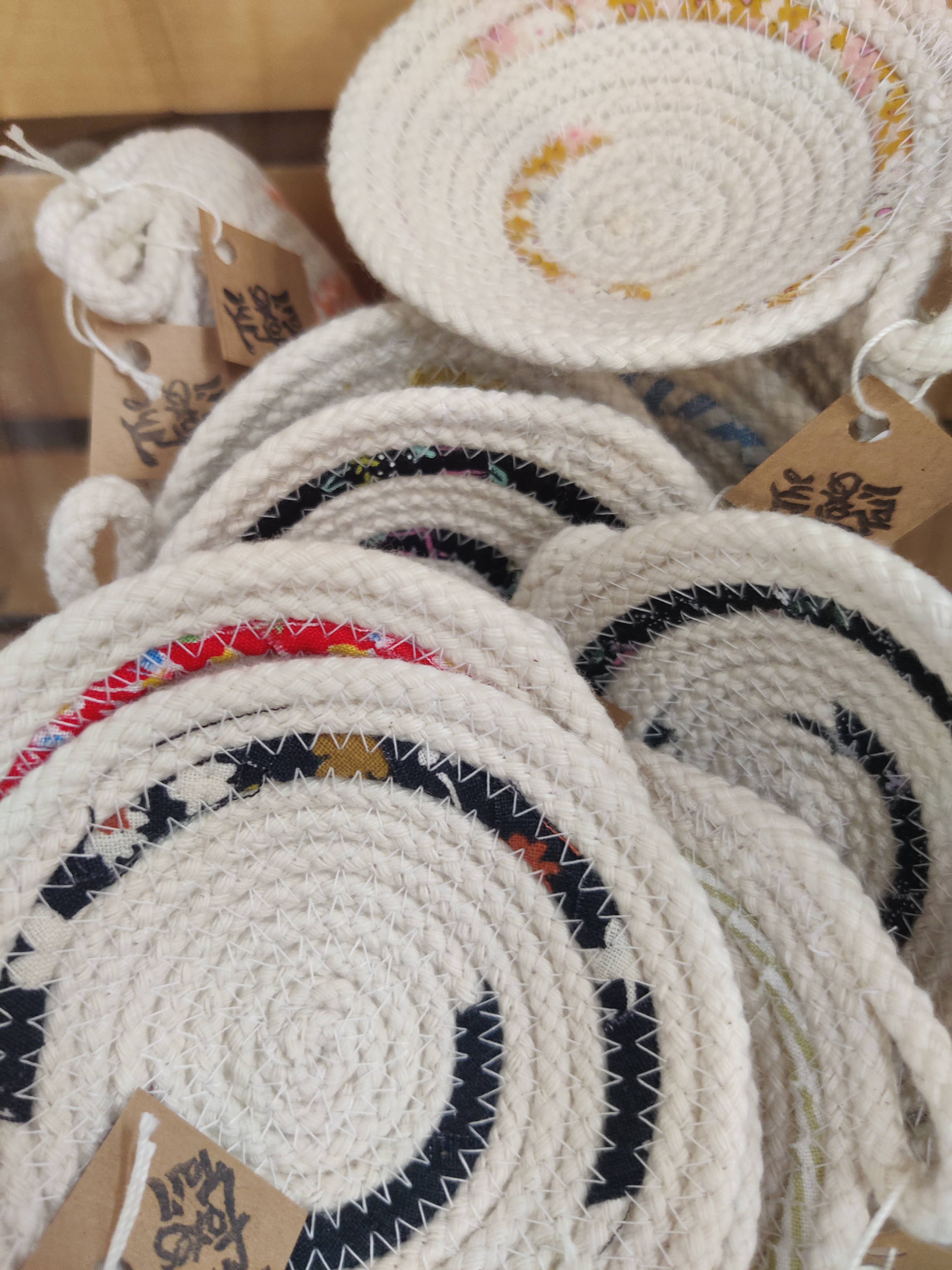 The Foxes Tail - Wholesale Decorative Plate/Dish/Bowl - Fabric Wrapped Cotton Rope Bowl: Small10