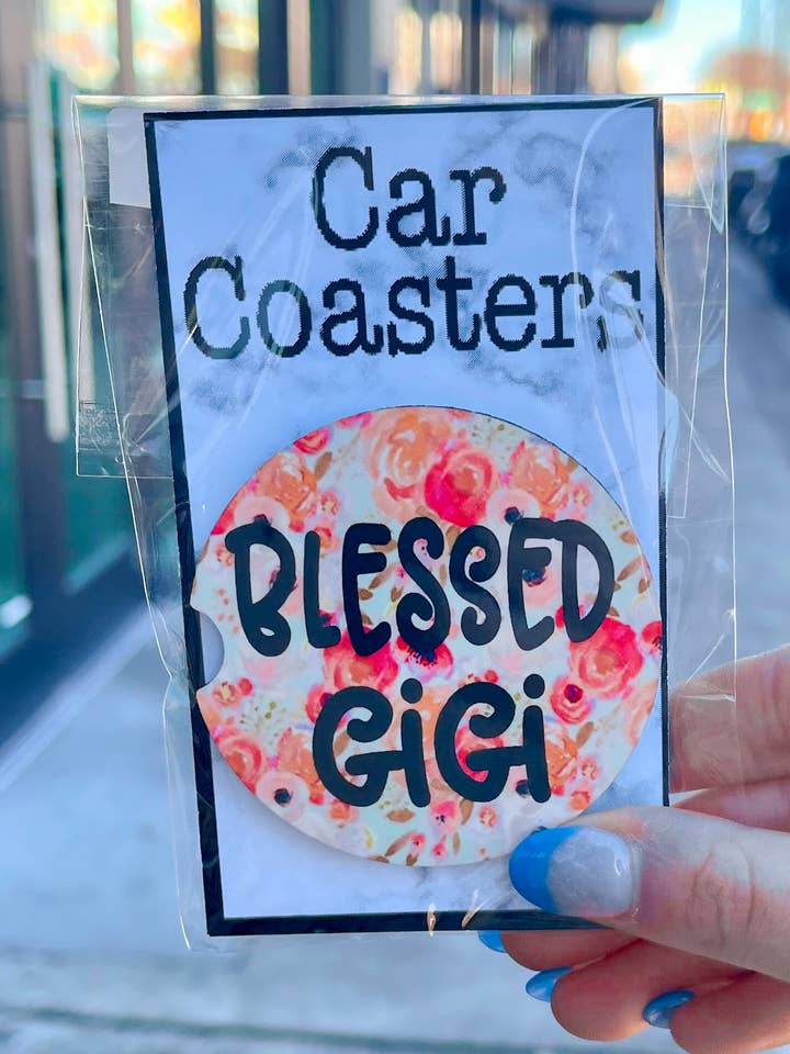 Blessed Gigi Car Coasters for wholesale by The Sassy Owl