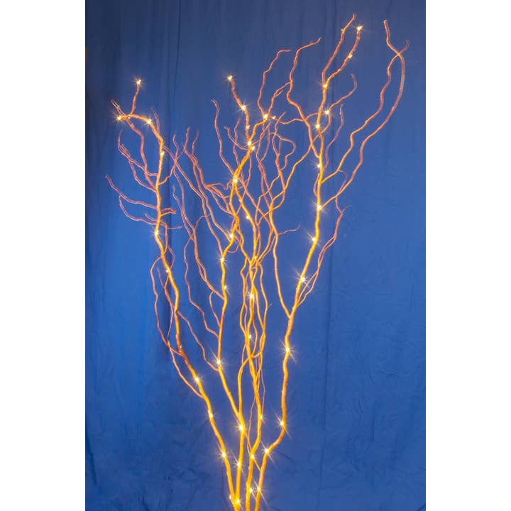Willows and More – wholesale Accent/desk lamp – 48" LED Lighted Gold Curly Willow Branches Plug in /Remote control