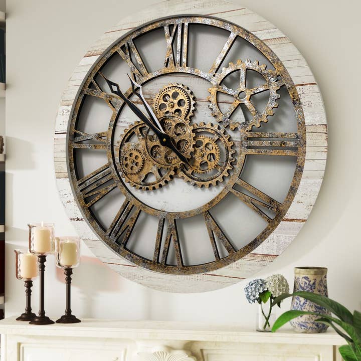 AMERICA LINE WANDKLOK 24 INCH WOESTIJNBEIGE voor wholesale door The Gears Clock